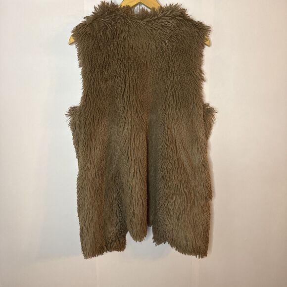 Betsey Johnson Brown Faux Fur‎ Vest Womens M Penny lane Festival Mob Wife - Picture 7 of 8